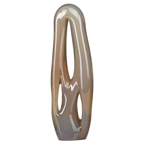 DOMINICK LABINO Sculpture with negative space: DOMINICK LABINO; Tall glass sculpture with negative space, 1974; Signed and dated; 13 1/2" x 4 1/4"