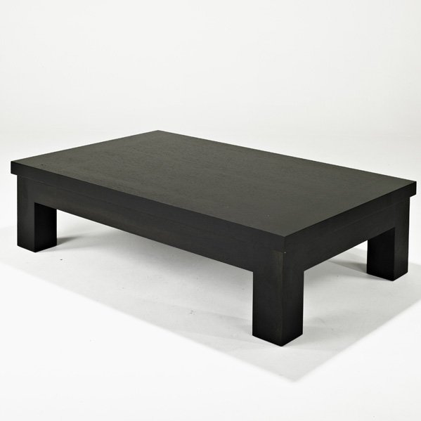 CHRISTIAN LIAIGRE Coffee table: CHRISTIAN LIAIGRE; HOLLY HUNT; Coffee table, New York, 1990s; Stained wenge; Stamped; 16" x 62" x 39 1/2"