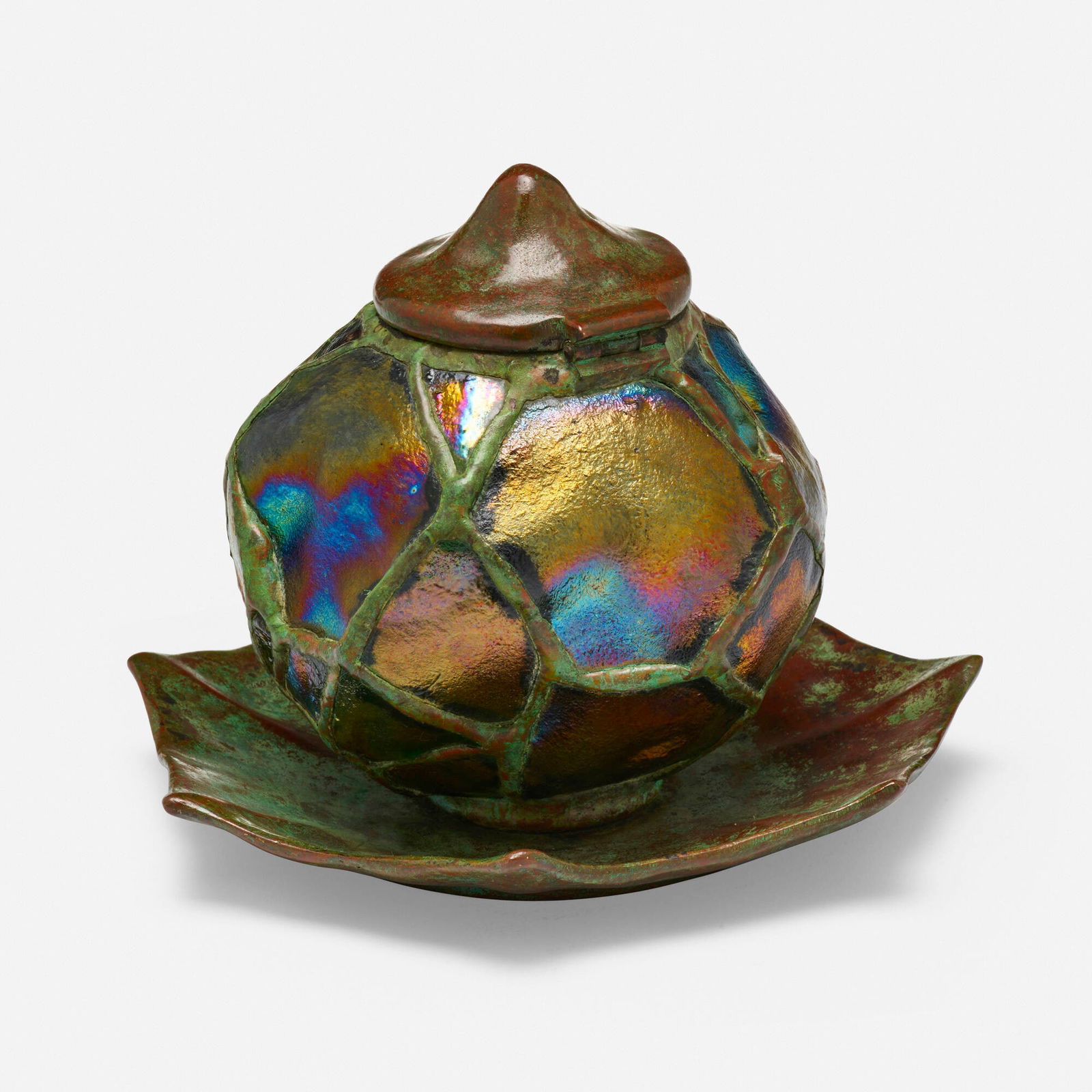 Tiffany Studios, Turtleback inkwell (1 of 5)