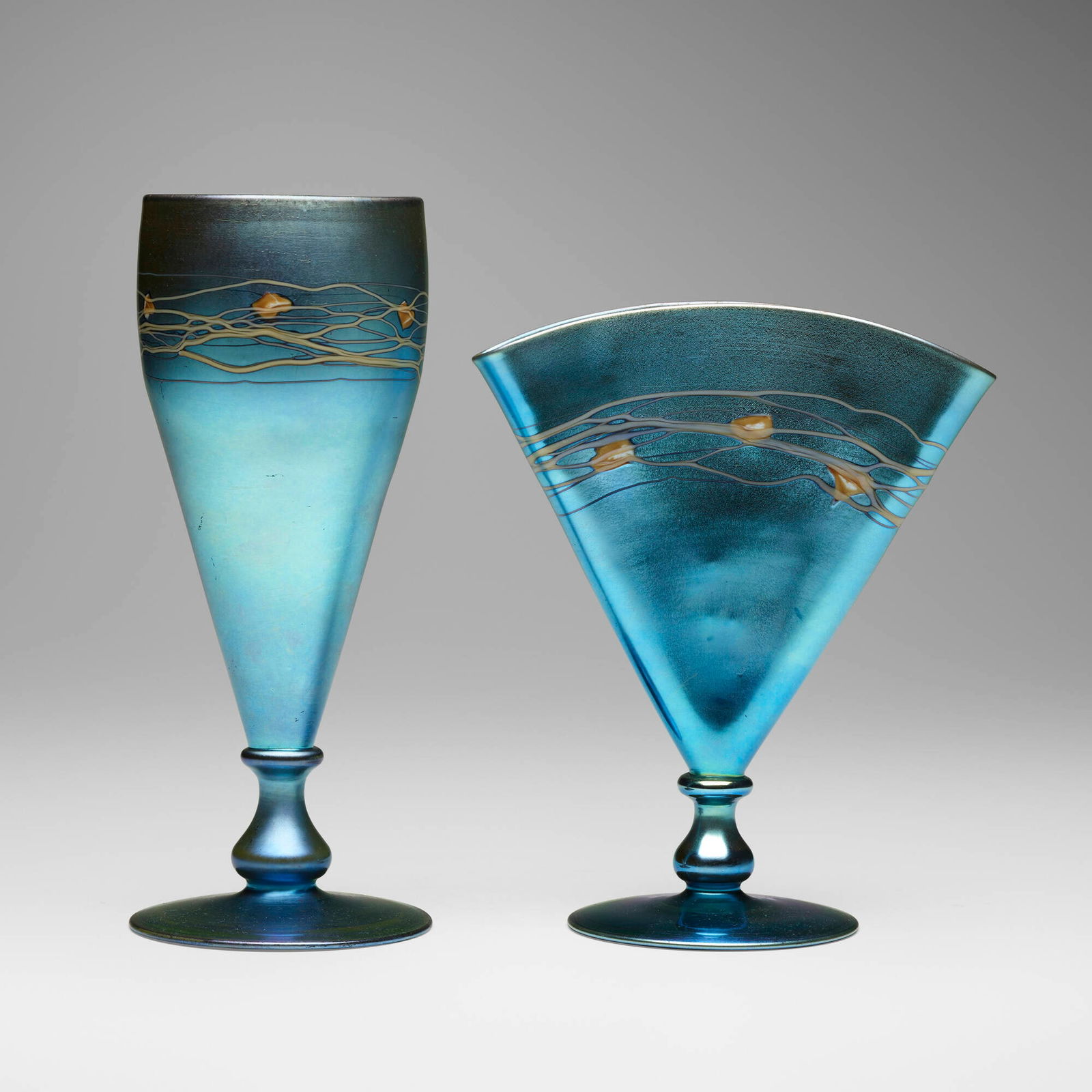 Steuben, Leaf and Vine vases, set of two (1 of 5)