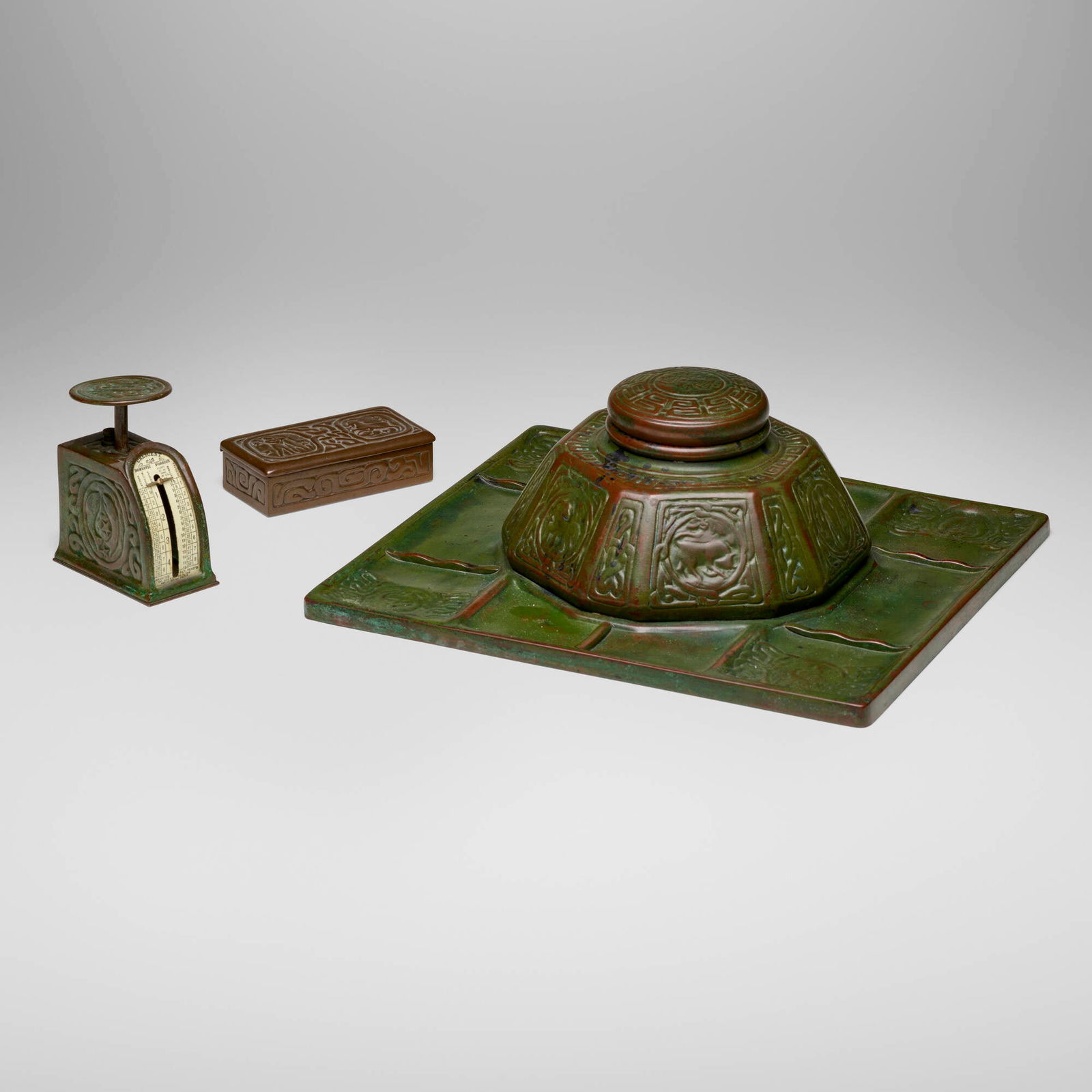 Tiffany Studios, Zodiac three-piece desk set (1 of 6)