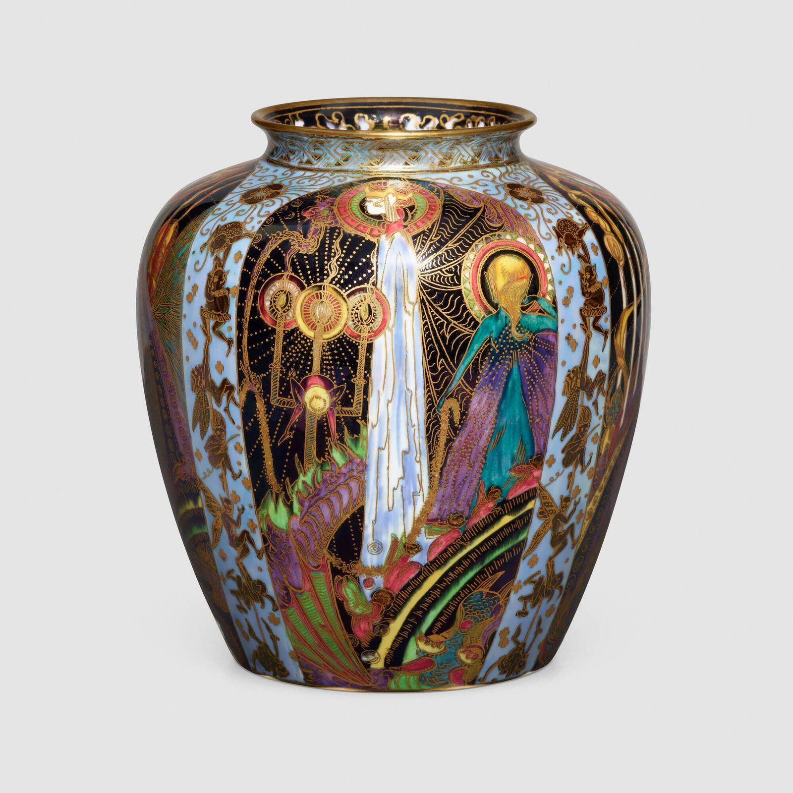 Daisy Makeig-Jones for Wedgwood, Fairyland Lustre Candlemas vase, pattern Z5157 (1 of 4)