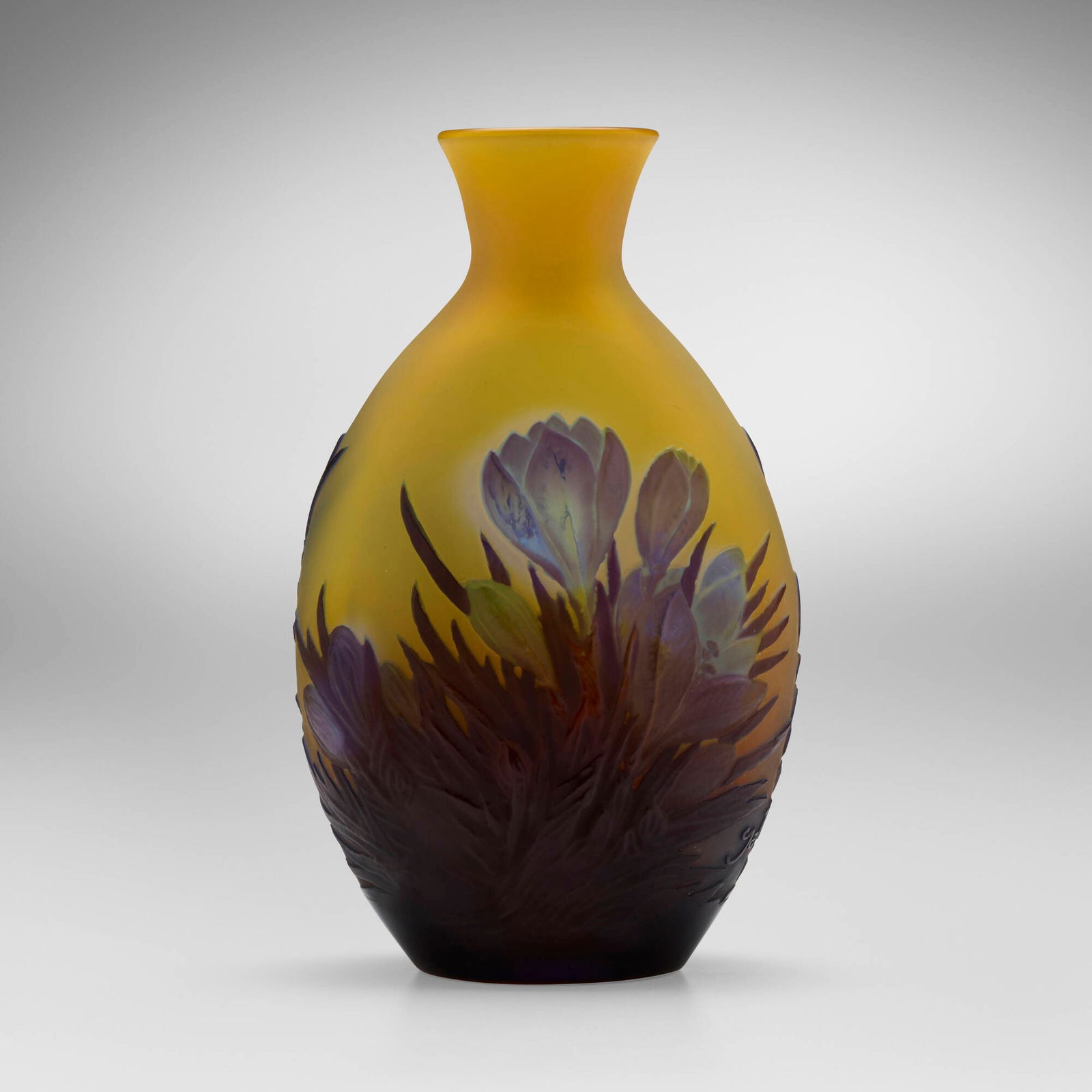 Galle, Mold-blown pillow vase with crocuses (1 of 4)