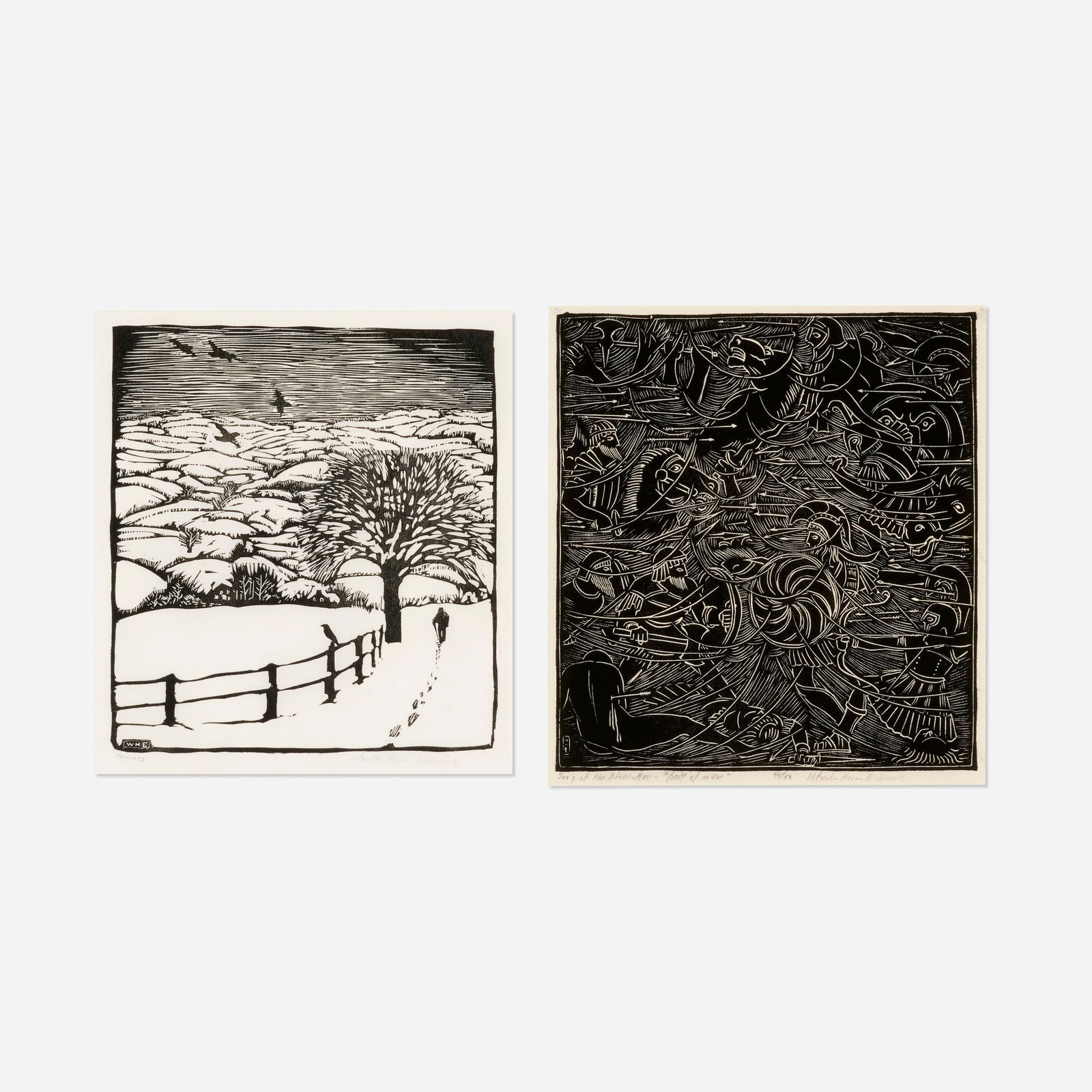 Wharton Esherick, January; Hell of War (two works from the Song of the Broad-Axe suite) (1 of 3)