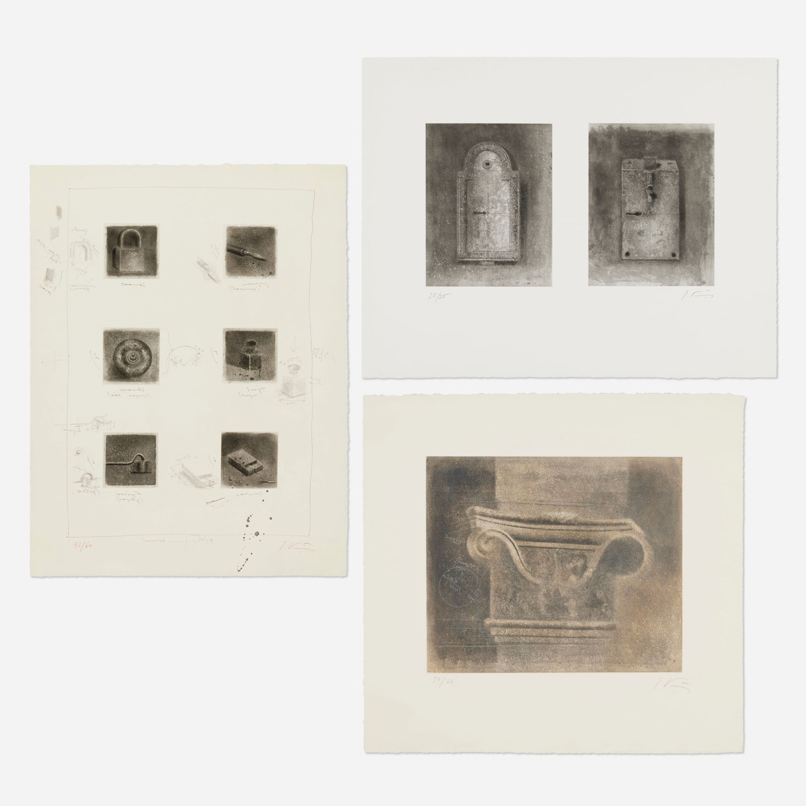 Yuri Kuper, Two Locks; Six Details; Column (three works) (1 of 2)