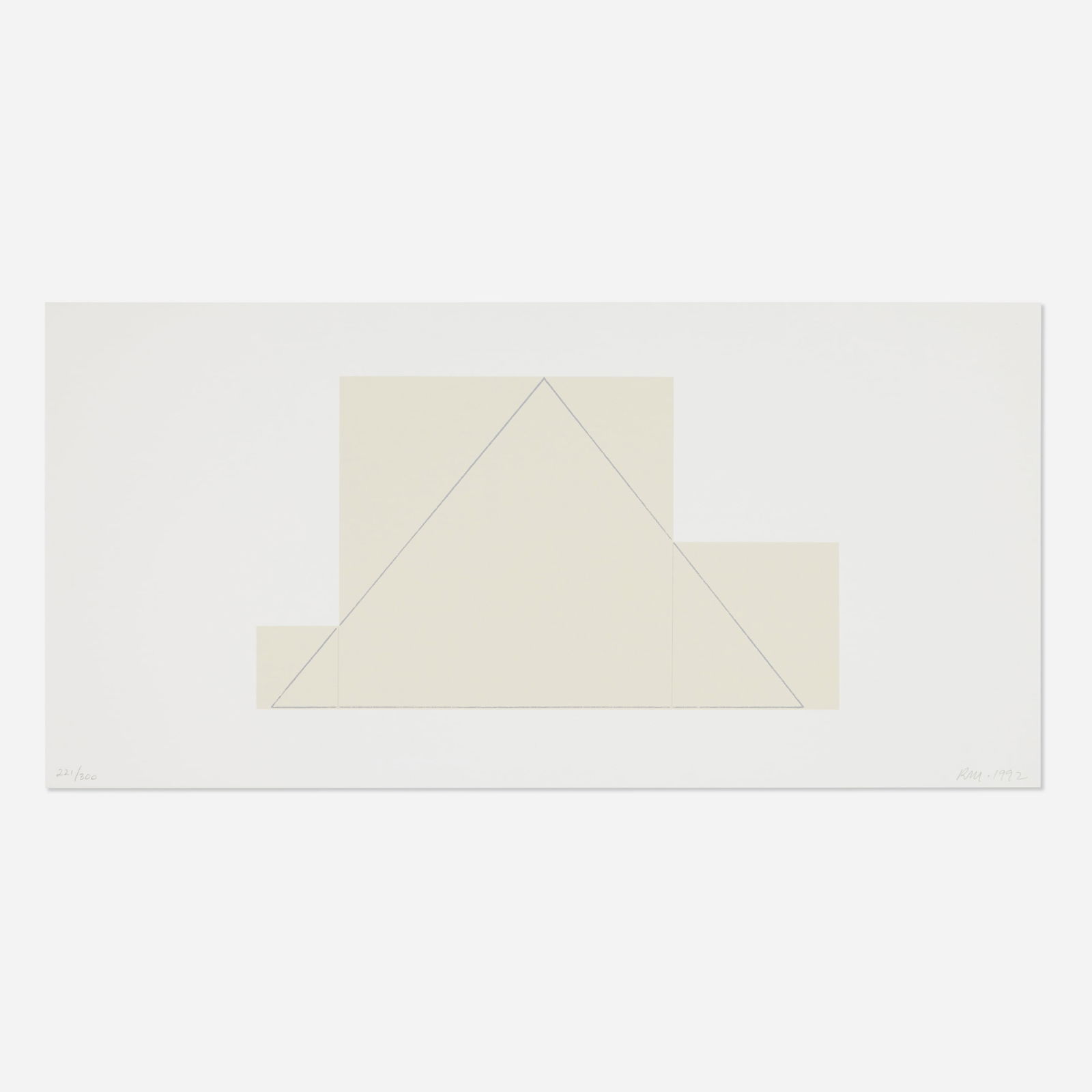 Robert Mangold, Untitled (from A Book of Silk Screen Prints — Multiple Panel Paintings portfol: Robert Mangold Untitled (from A Book of Silk Screen Prints — Multiple Panel Paintings portfolio) 1992screenprint in colors on Fabriano Cotton image: 8 h × 14 w in (20 × 36 cm)