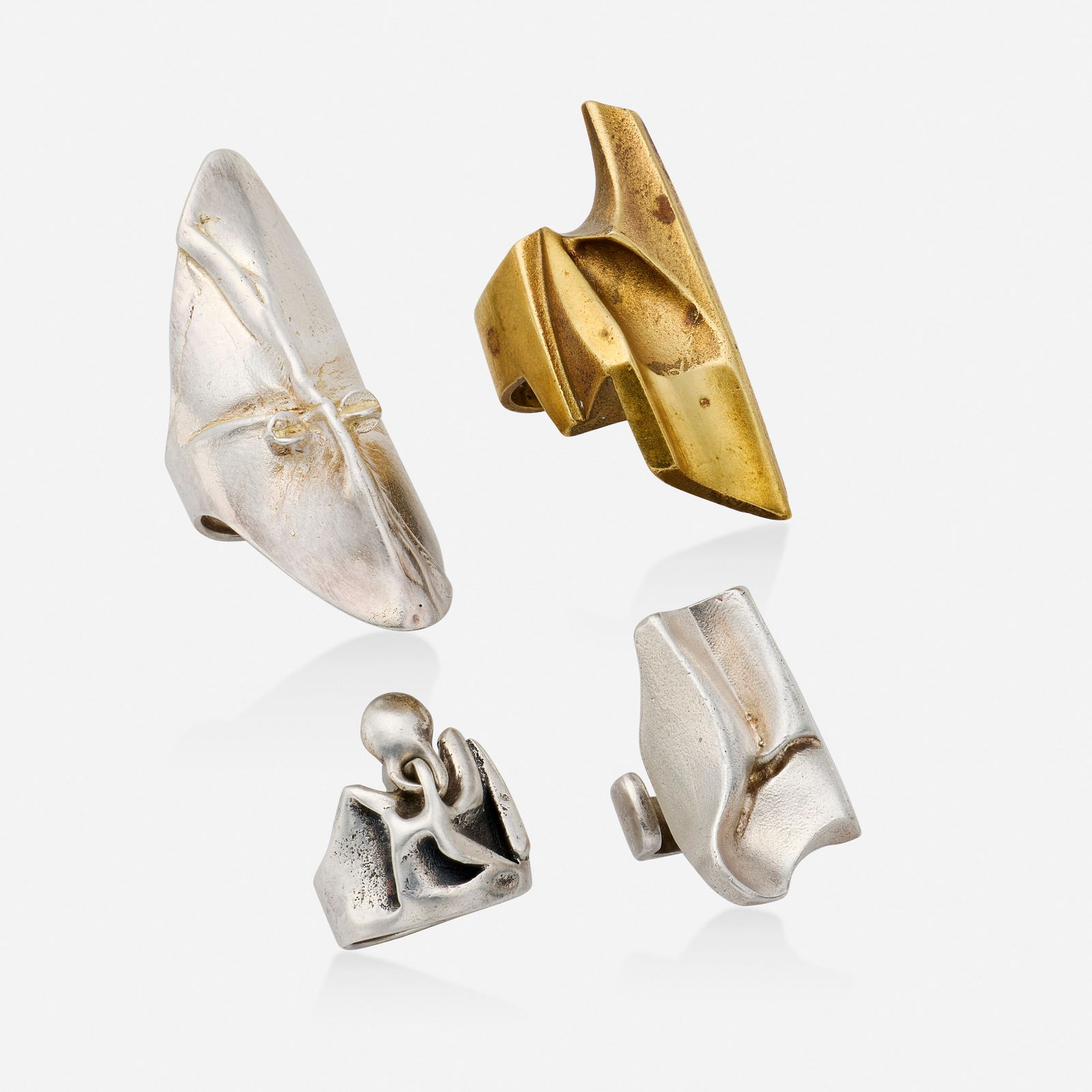 Björn Weckström, Four sterling silver and bronze rings (1 of 3)