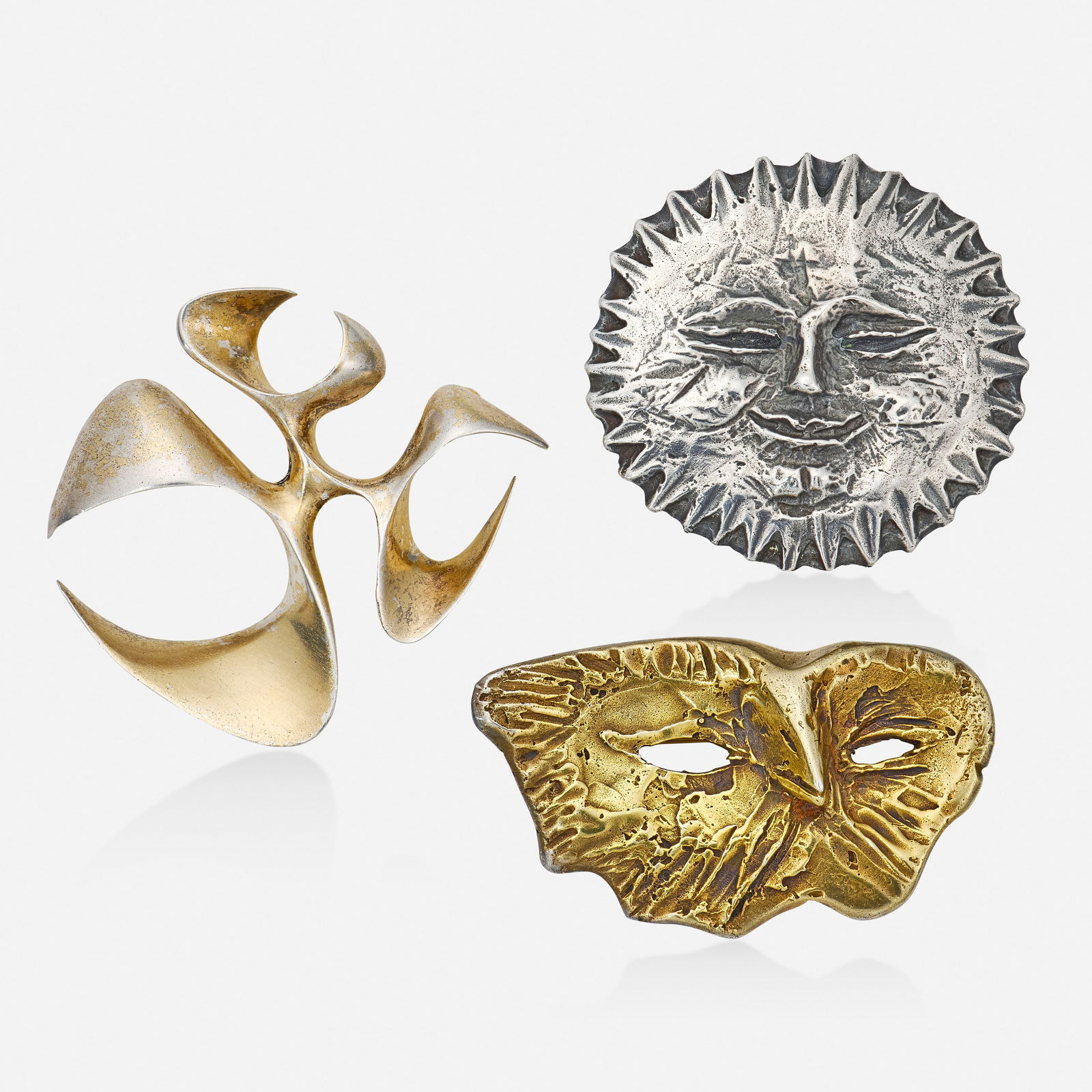 Olaf Skoogfors, Three silver and silver-gilt brooches (1 of 2)