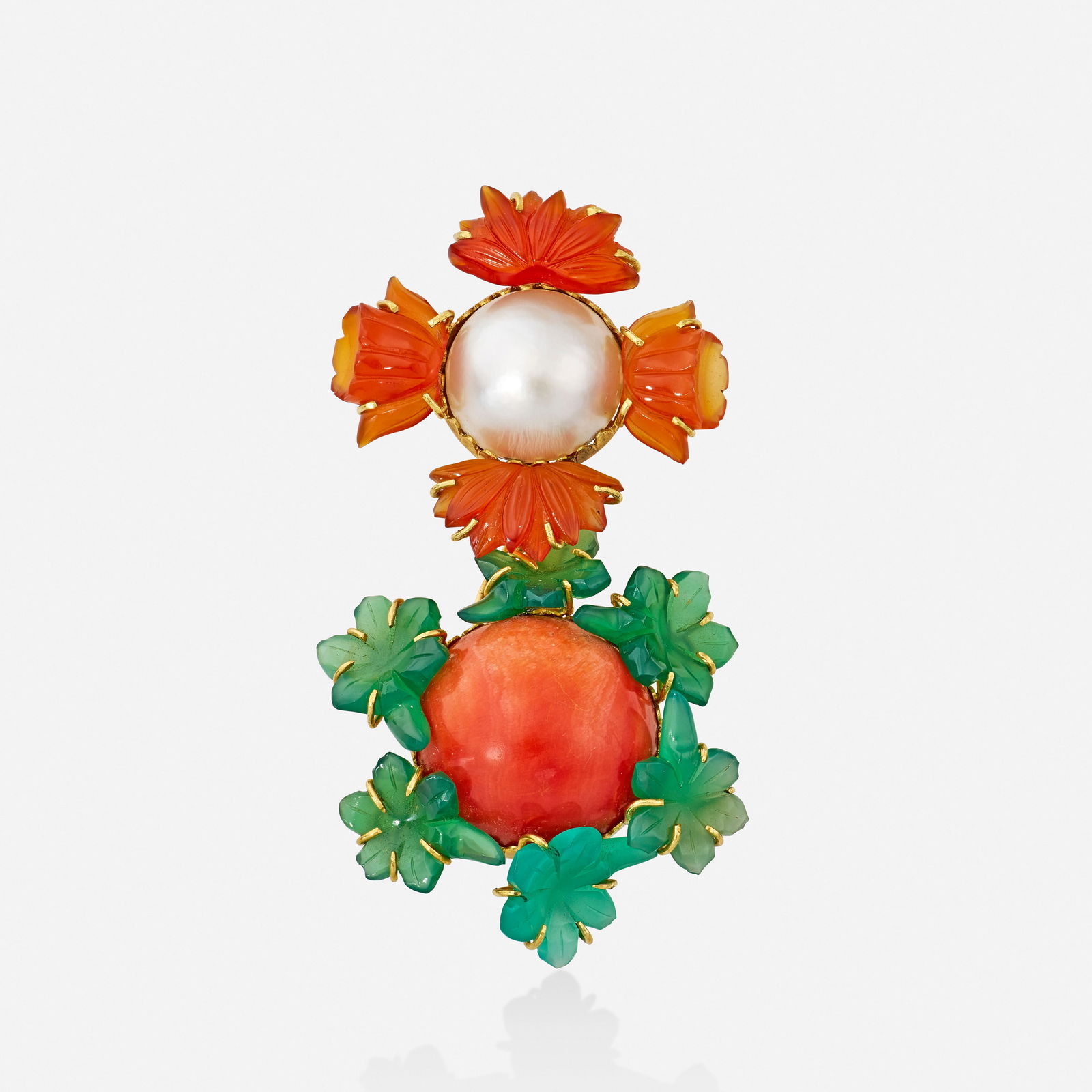 Mabé pearl, gem-set, and gold brooch (1 of 2)