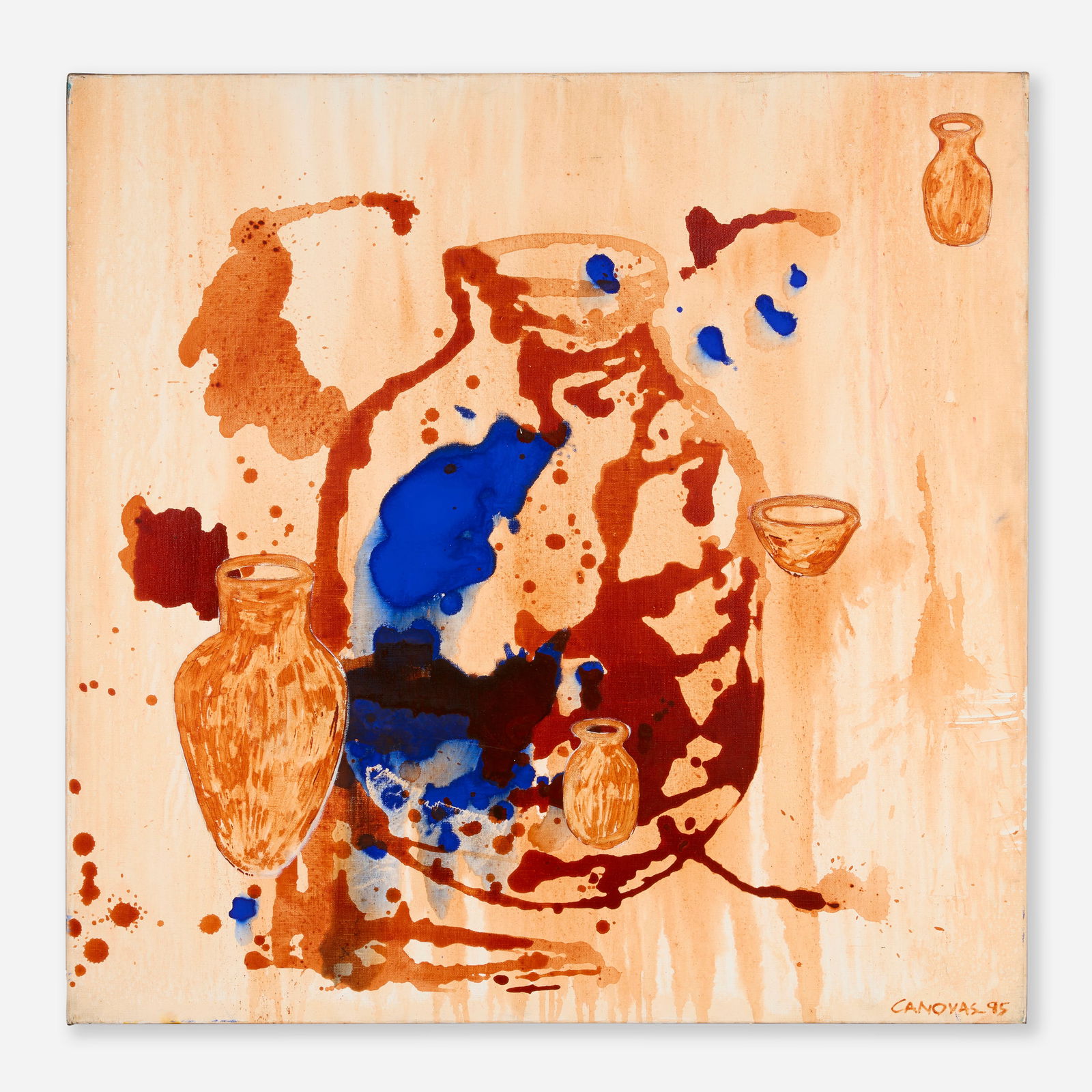 Fernando Canovas, Untitled: Fernando Canovas Untitled 1995acrylic on canvas 35.375 h × 35.50 w in (90 × 90 cm) Signed and dated to lower right ‘Canovas - 95’. This work will