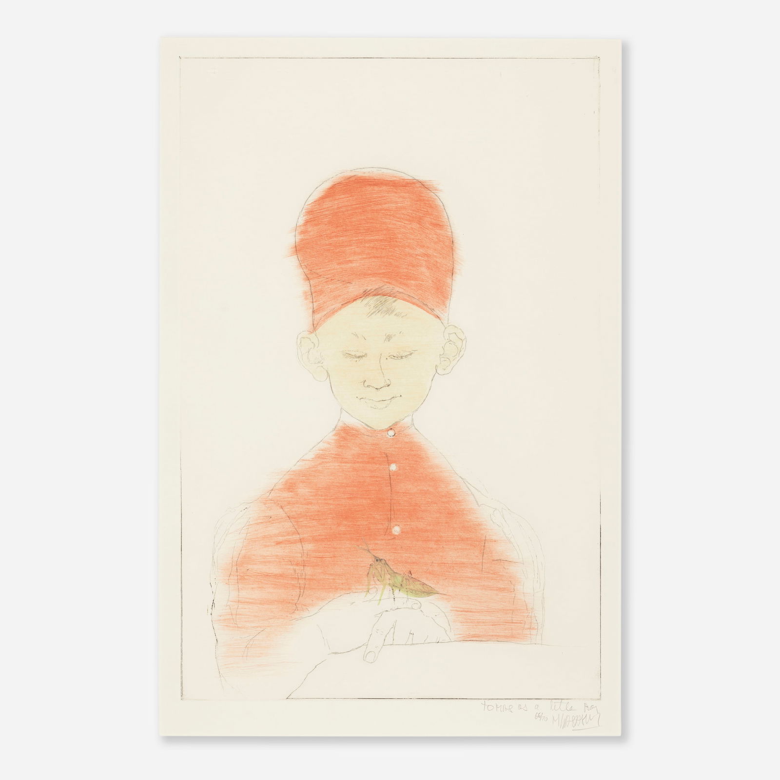 Mauricio Lasansky, Thomas as a Little Boy: Mauricio Lasansky Thomas as a Little Boy 1992etching and drypoint in colors image: 23.75 h × 15.50 w in (60 × 39 cm) sight: 24.75 h × 17 w in (63 × 43 cm) Signed,
