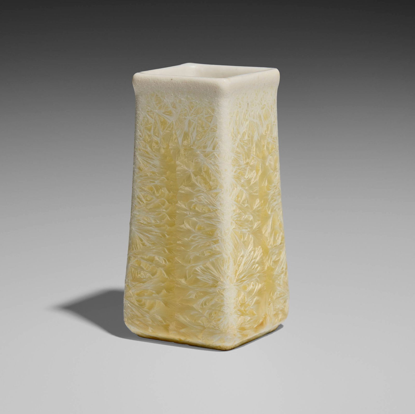Taxile Doat for University City, Vase: Taxile Doat for University City Vase USA, c. 1913crystalline-glazed porcelain 3.5 h x 1.75 w x 1.75 d in (9 x 4 x 4 cm) Glazed signature and number to underside 'TD 3' and incised 'NAO'.