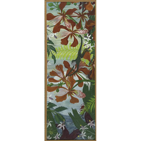 Charles Child (American, 1902-1983): Monkey One; Oil on illustration board (framed); 9 3/4" x 26 1/2"; Provenance: Private Collection, Pennsylvania