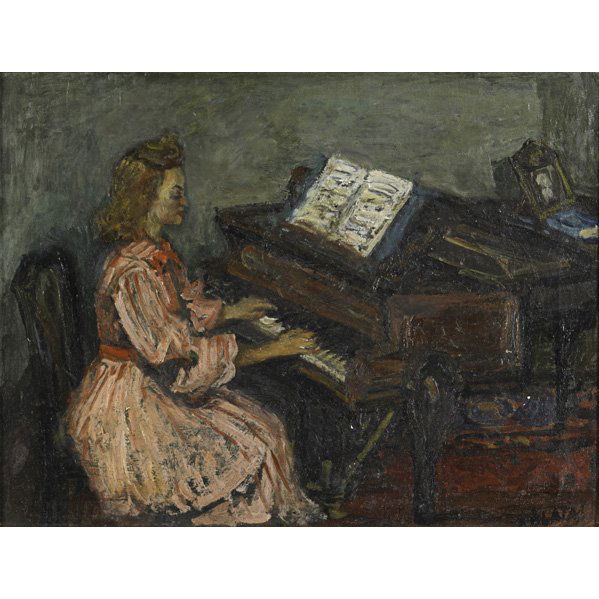 Arbit Blatas (Lithuanian, 1908 - 1999): Untitled, ca. 1945; Oil on canvas (framed); Signed; 16 1/2" x 21 1/4"; Provenance: Private Collection, New York