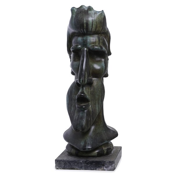 Richard Jolley (American, b. 1952): Untitled, 1993; Bronze on marble base; Signed and dated; 34" high, 36 1/2" high (with base); Provenance: Private Collection, Tennessee