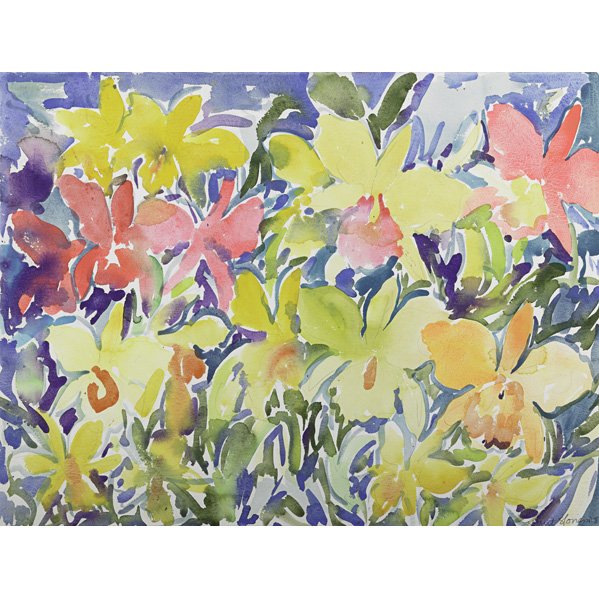 Hunt Slonem (American, b. 1951): Untitled, 1987; Watercolor on paper; Signed and dated; 22 1/2" x 30 1/4" (sheet); Provenance: Private Collection, New York