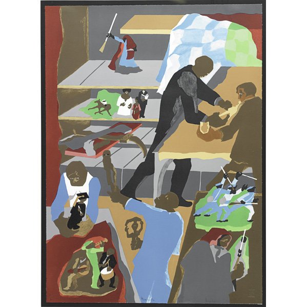 Jacob Lawrence (American, 1917-2000): Memorabilia, 1990; Screenprint in colors (framed); Signed, titled and numbered 10/100; 31 3/8" x 22 3/4" (sheet); Provenance: Private Collection, Pennsylvania