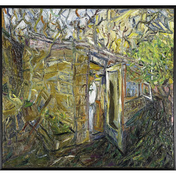 Wolf Kahn (American, b. 1927): Backyard Studio, 1954; Oil on canvas (framed); 23 7/8" x 29 7/8"; Provenance: Private Collection, Pennsylvania Note: Accompanied by a letter from Wolf Kahn