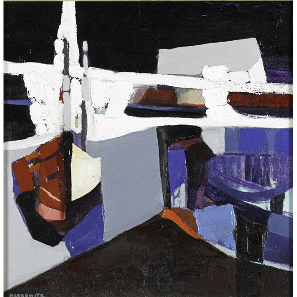 Robert Moskowitz (American, b. 1935): Untitled; Oil on canvas (framed); Signed; 16" x 16"; Provenance: Private Collection, New York