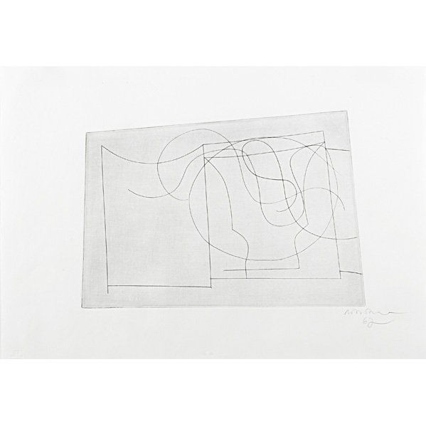 Ben Nicholson (British, 1894-1982): Untitled, 1962; Etching (framed); Signed, dated and numbered 50; 8 1/4" x 11 1/4" (plate, irregular); 12 3/4" x 17 1/2" (sheet); Provenance: Private Collection, Philadelphia