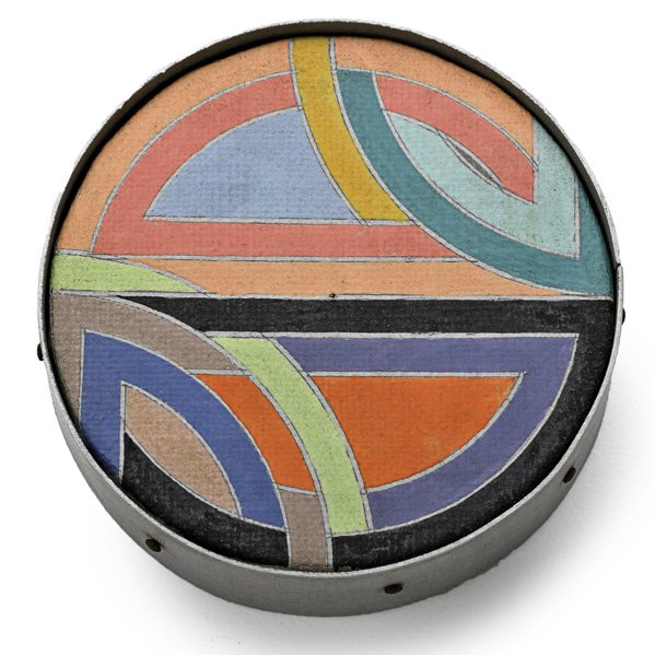Richard Pettibone (American, b. 1938): Stella, Sinjerli Variation II, 1968, 1969; Silkscreen inks on canvas with metal frame; Signed, dated and titled; 2 1/8" diameter; Provenance: Private Collection, New Jersey