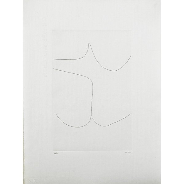 Alberto Burri (Italian, 1915-1995): Senza Titolo, 1977; Etching (framed); Signed and numbered 34/50; 8 3/8" x 5 1/2" (plate); 13" x 9 1/2" (sheet); Provenance: Private Collection, Philadelphia
