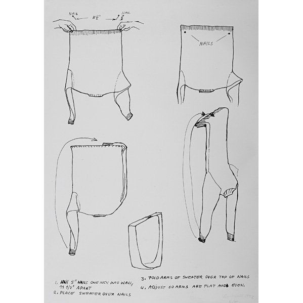 Erwin Wurm (Austrian, b. 1954): Directions, 1992; Screenprint on canvas; Signed, dated and numbered 5/5; 59 1/4" x 40 7/8"; Provenance: Private Collection, New York