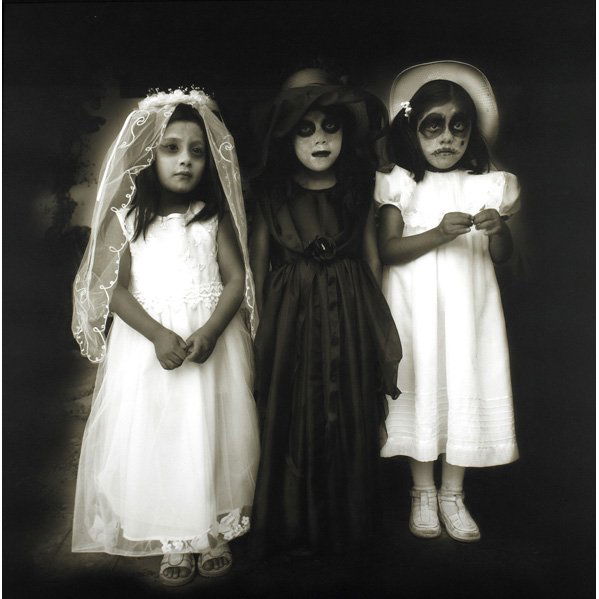 Jack Spencer (American, b. 1951): Two works of art: Ninas Dia de Lost Muertos; Archival digital print (framed); Edition 1/2; 41 1/2" x 41 1/2" (sight); Masked Men; Archival digital print (framed); Edition 1/2; 42 1/2" x 42 1/2" (sight