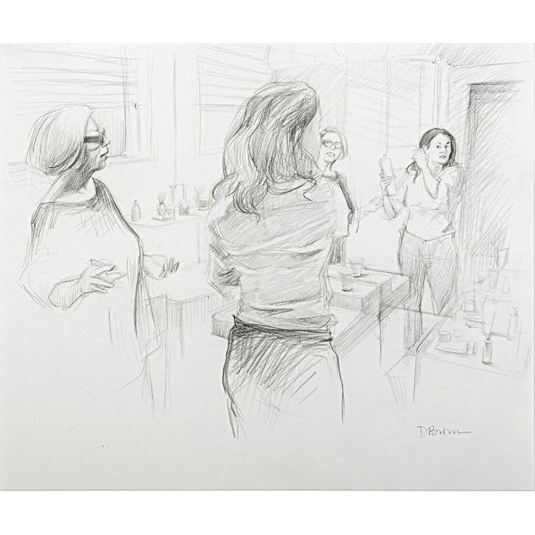 Delia Brown (American, b. 1969): Untitled, 2001; Graphite on paper (framed); Signed; 14" x 16 1/2" (sheet); Provenance: Margo Leavin Gallery, Los Angeles (label on verso); Private Collection, New York