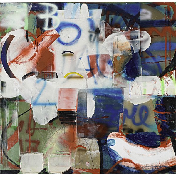 Joseph Stabilito (American, b. 1955): Three works of art: Meyer, 1994; Acrylic on canvas; Signed, dated and titled; 42" x 42"; Future, 1990; Acrylic on museum board (framed); Signed and titled; 40" x 32"; Untitled; Acrylic on canvas; Sign