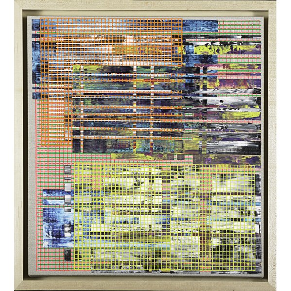 Changha Hwang (Korean, b. 1969): Untitled, 2002; Acrylic on canvas (framed); 20 1/8" x 20 1/8"; Provenance: Massimo Audiello Gallery, New York (label on verso); Benrimon Contemporary, New York (label on verso); Private Collection, Ne