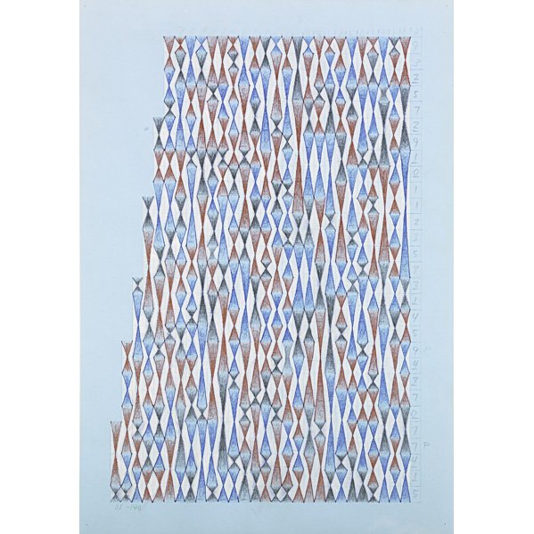 Xylor Jane (American, b. 1963): Untitled; Color pencil on paper (framed); 19 5/8" x 13 3/4" (sheet); Provenance: Private Collection, New York