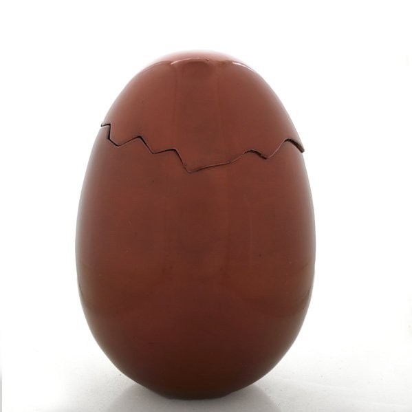 Jeff Koons (American, b. 1955): Cracked Egg, 2008; Chrome over plastic (in original box); 4 1/2" high; Publisher: Broad Contemporary Art Museum, Los Angeles Contemporary Museum of Art, Los Angeles; Provenance: Private Collection, Ne