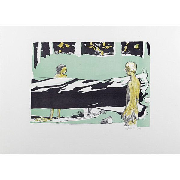 Daniel Richter (German, b. 1962): Untitled, 2001; Six lithographs in colors; Each signed and dated; 16 1/2" x 23 1/4" (sheet) each; Provenance: Private Collection, New York