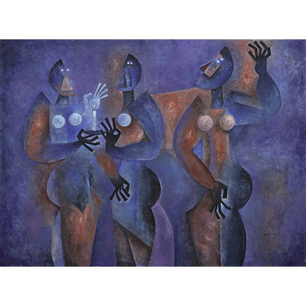 Byron Galvez (Mexican, 1941-2009): Untitled, 2000; Oil on canvas; Signed and dated; 47 1/8" x 63"; Provenance: Private Collection