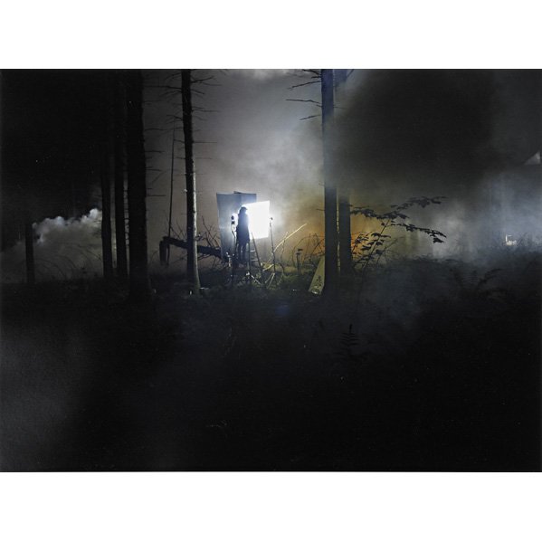 Gregory Crewdson (American, b. 1962): Production Still (Man in Woods #2), 2003; Digital Chromogenic print (framed); Signed and dated; Edition 18/20; 12" x 16" (image); 13 3/4" x 17 3/4" (sight); Provenance: Gagosian Gallery, Beverly Hills