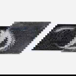 Vernon Fisher, Line Up: Vernon Fisher Line Up 1982mixed media on vinyl 25.825 h x 54.825 w in (66 x 139 cm) Provenance: Mark Moore Gallery, Santa Monica | Private Collection This