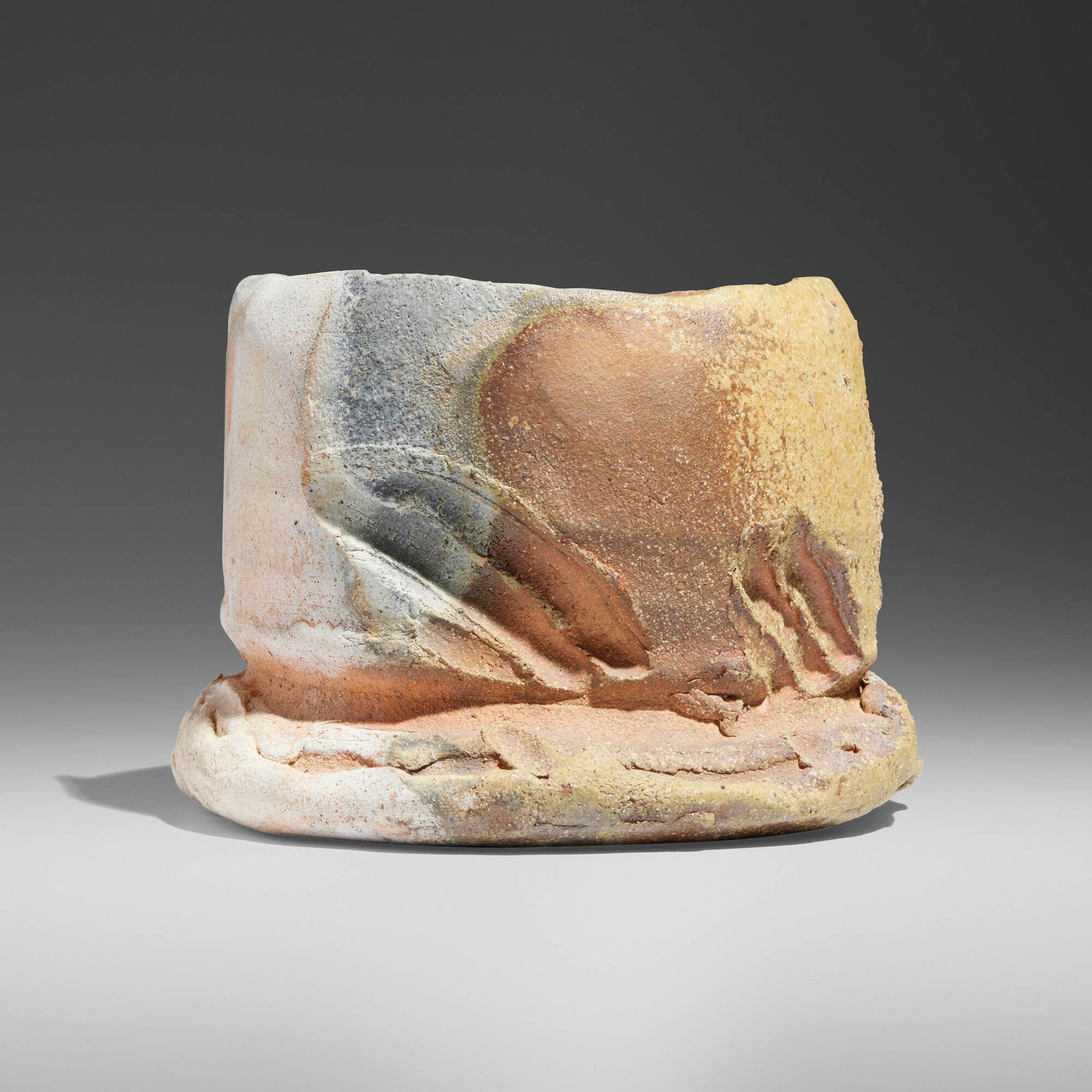 Peter Voulkos, Tea Bowl: Peter Voulkos Tea Bowl 1995anagama-fired stoneware 4 h x 9.25 dia in (10 x 23 cm) The present work was fired in Peter Callas's anagama in Belvidere, New Jersey. Incised signature and da