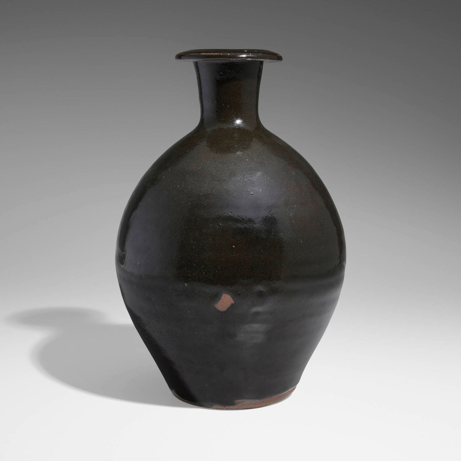 Bernard Leach, Vase: Bernard Leach Vase St. Ives Potteryc. 1960tenmoku-glazed stoneware 14.5 h x 9.75 dia in (37 x 25 cm) Impressed artist's monogram 'BL' with St. Ives cipher to lower edge. P