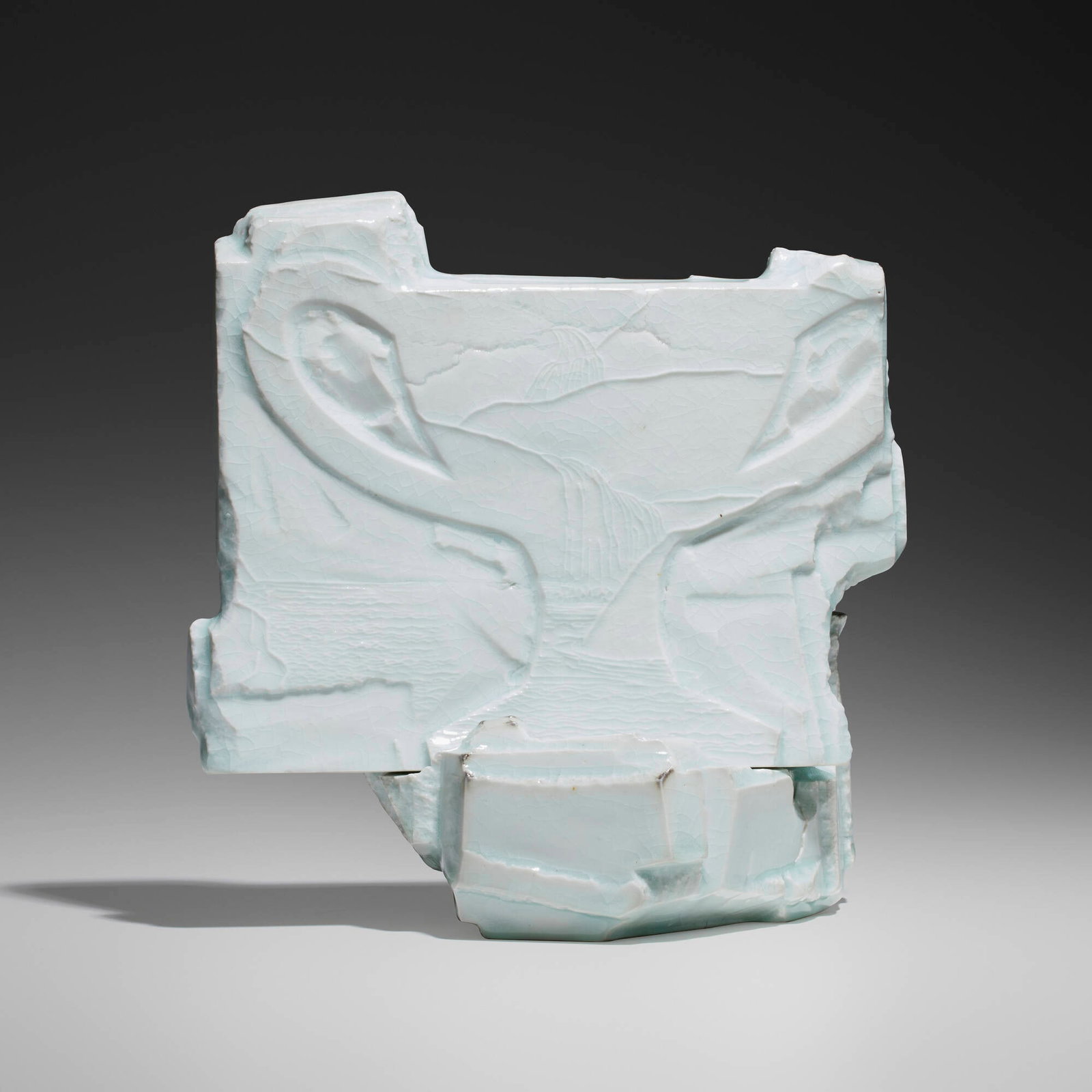 Wayne Higby, Untitled: Wayne Higby Untitled 1998glazed porcelain 10.75 h x 10.5 w x 7.5 d in (27 x 27 x 19 cm) Incised signature and date to underside of each element 'W. Higby '98'. Provenance: