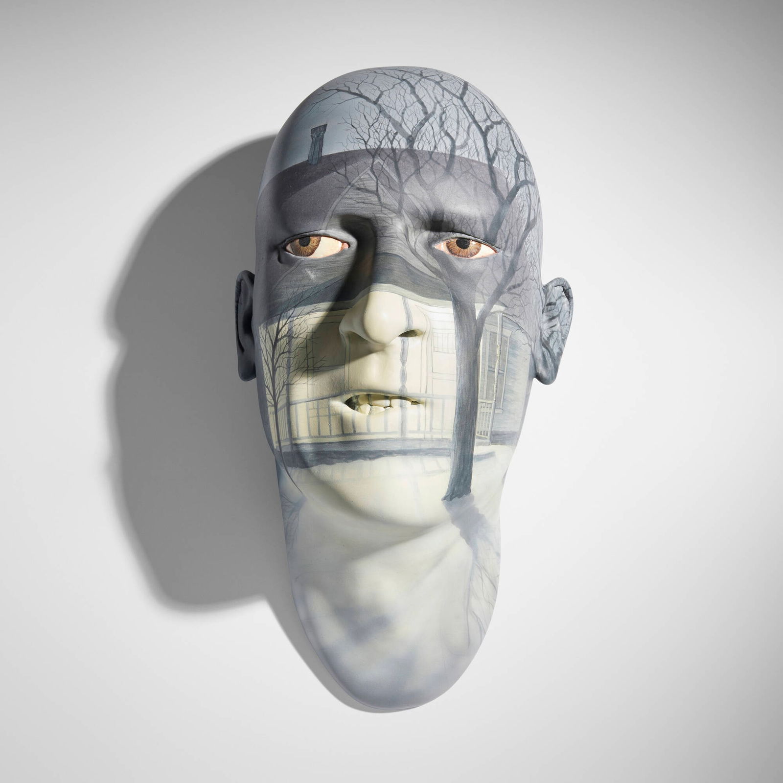 John Woodward, Front Porch: John Woodward Front Porch 1996acrylic paint on low-fired white ware 20 h x 10 w x 11 d in (51 x 25 x 28 cm) Signed and dated to left edge 'JGW 96'. Sold with digital copies of the invoice from