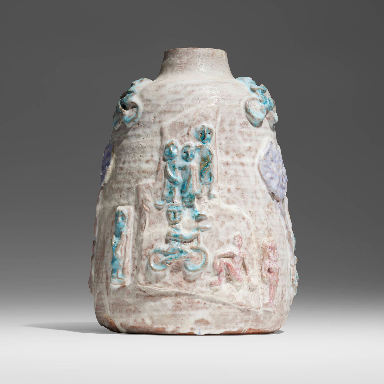 Beatrice Wood, Large vase with figures in a park (1 of 5)