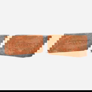 Robert Arneson, Bricks (two works): Robert Arneson Bricks (two works) 1975painted earthenware 2.75 h x 8.75 w x 4.25 d in (7 x 22 x 11 cm) Impressed signature and date to side of one example 'Arneson 1975'. Impressed to each exa