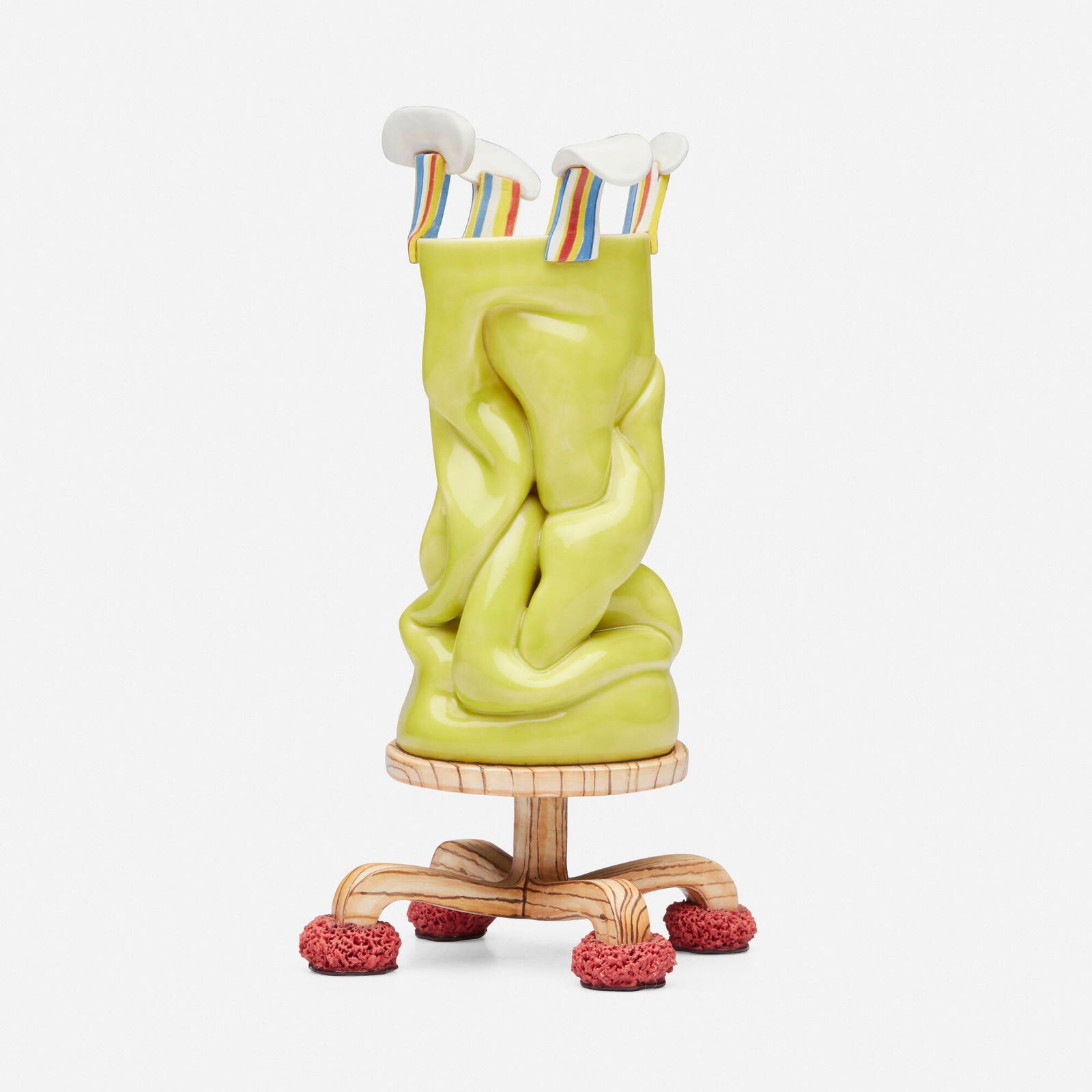 Kathy Butterly, Loose Chads: Kathy Butterly Loose Chads 2001glazed porcelain 7.25 h x 4 dia in (18 x 10 cm) Signed, titled and dated to underside 'Kathy Butterly Loose Chads 2001'. Provenance: Priv