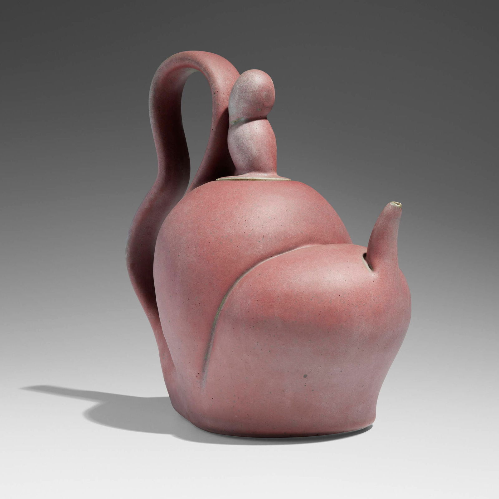 Chris Gustin, Teapot: Chris Gustin Teapot 1989glazed stoneware 11 h x 6.5 w x 10.5 d in (28 x 17 x 27 cm) Signed and dated to underside 'Gustin 1989'. Provenance: Private Collection, Philade