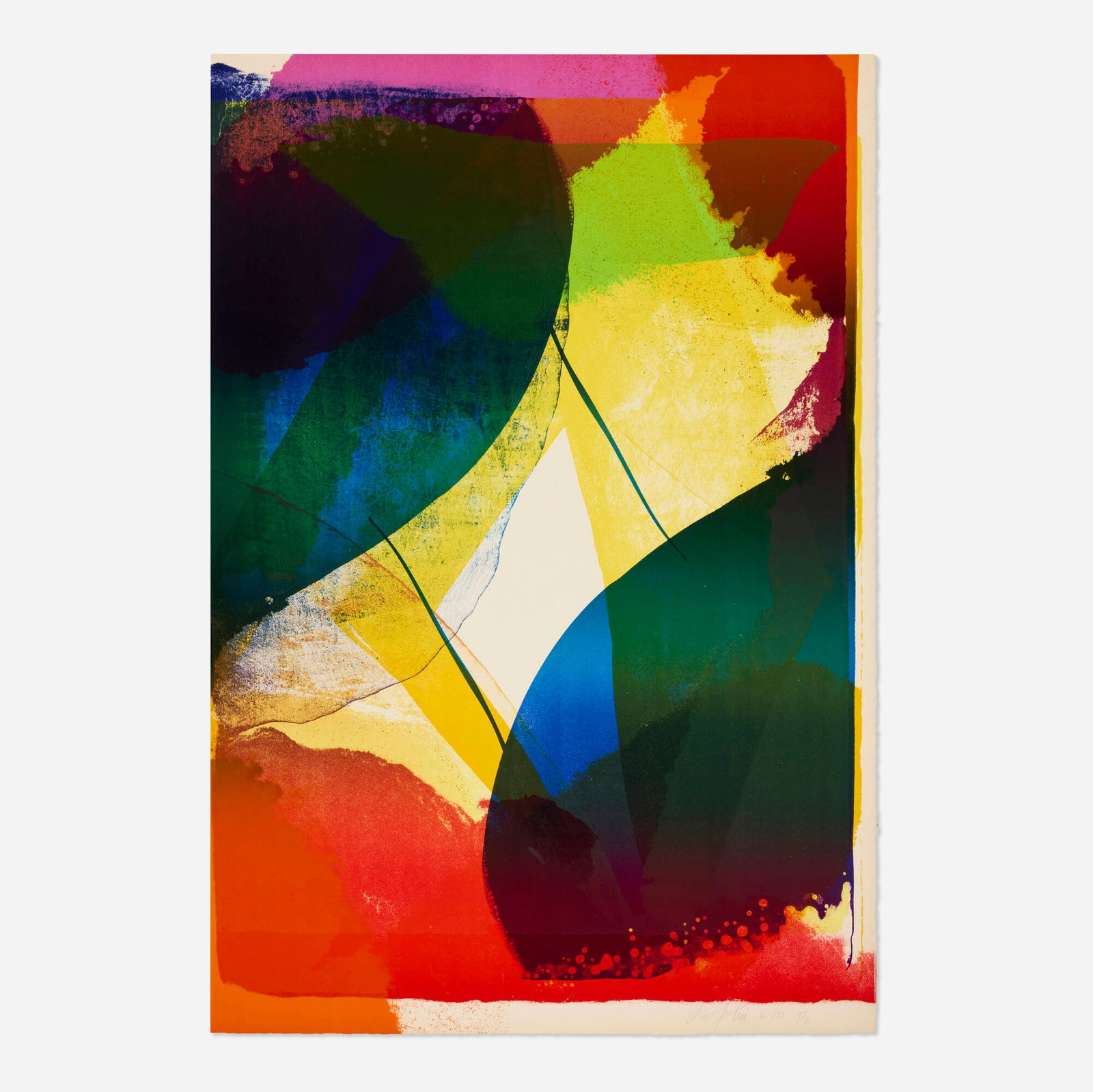 Paul Jenkins, Untitled (Mourlot, Paris): Paul Jenkins Untitled (Mourlot, Paris) 1976 lithograph in colors 35 h x 23.75 w in (89 x 60 cm) Signed, dated and numbered to lower right 'Paul Jenkins 62/100 1976'. This work is number 62 from
