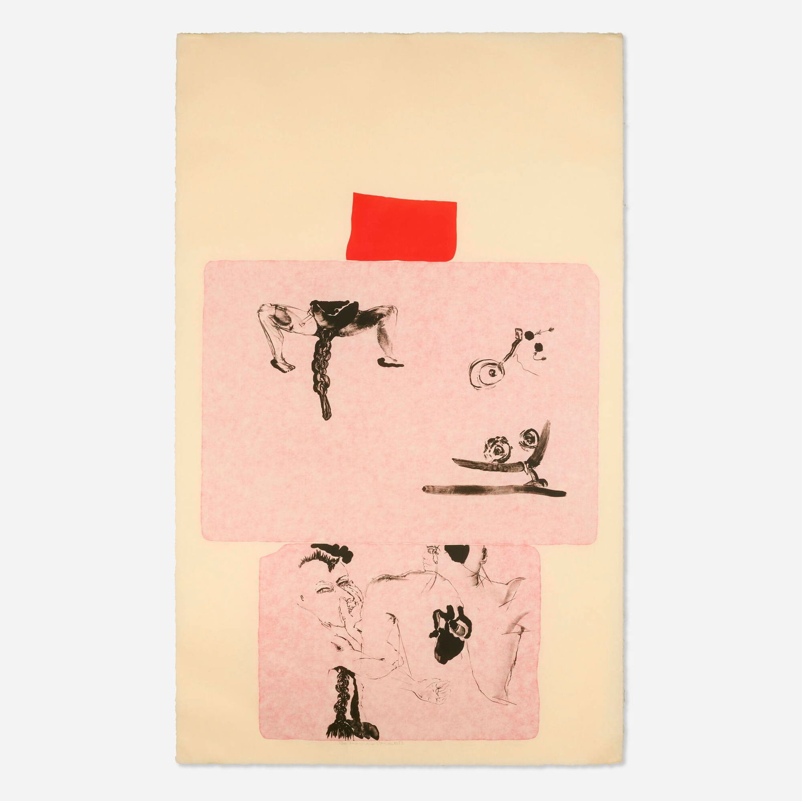 Francesco Clemente, Peso: Francesco Clemente Peso 1983lithograph in colors 55.5 h x 34 w in (141 x 86 cm) Signed, dated and numbered to lower edge '28/50 Francesco Clemente 83'. This work is number 28 from the edition