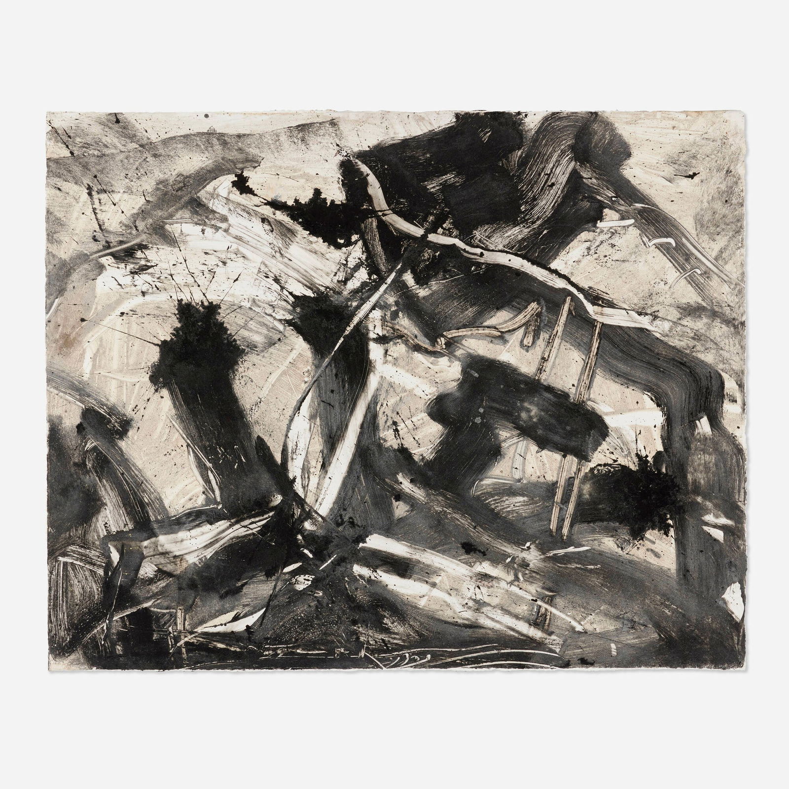 Emilio Vedova, Untitled: Emilio Vedova Untitled 1990monoprint with stone mortar on Tullis SB handmade paper 40.5 h x 50.5 w in (103 x 128 cm) Signed and dated to lower right ‘E Vedova 90’. Signed and dated to verso ‘E