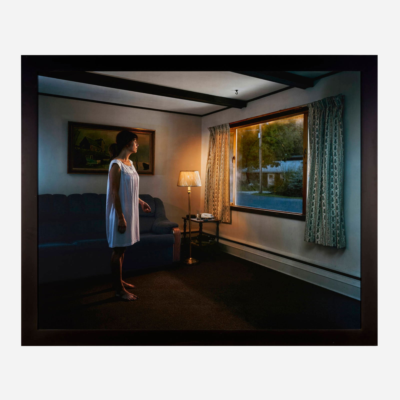 Gregory Crewdson, Untitled (Circle on Window): Gregory Crewdson Untitled (Circle on Window) 2001-02laser direct C-print mounted to aluminum in artist's frame sight: 53.5 h x 65.5 w in (136 x 166 cm) Signed to label to verso 'Gregory Crewds