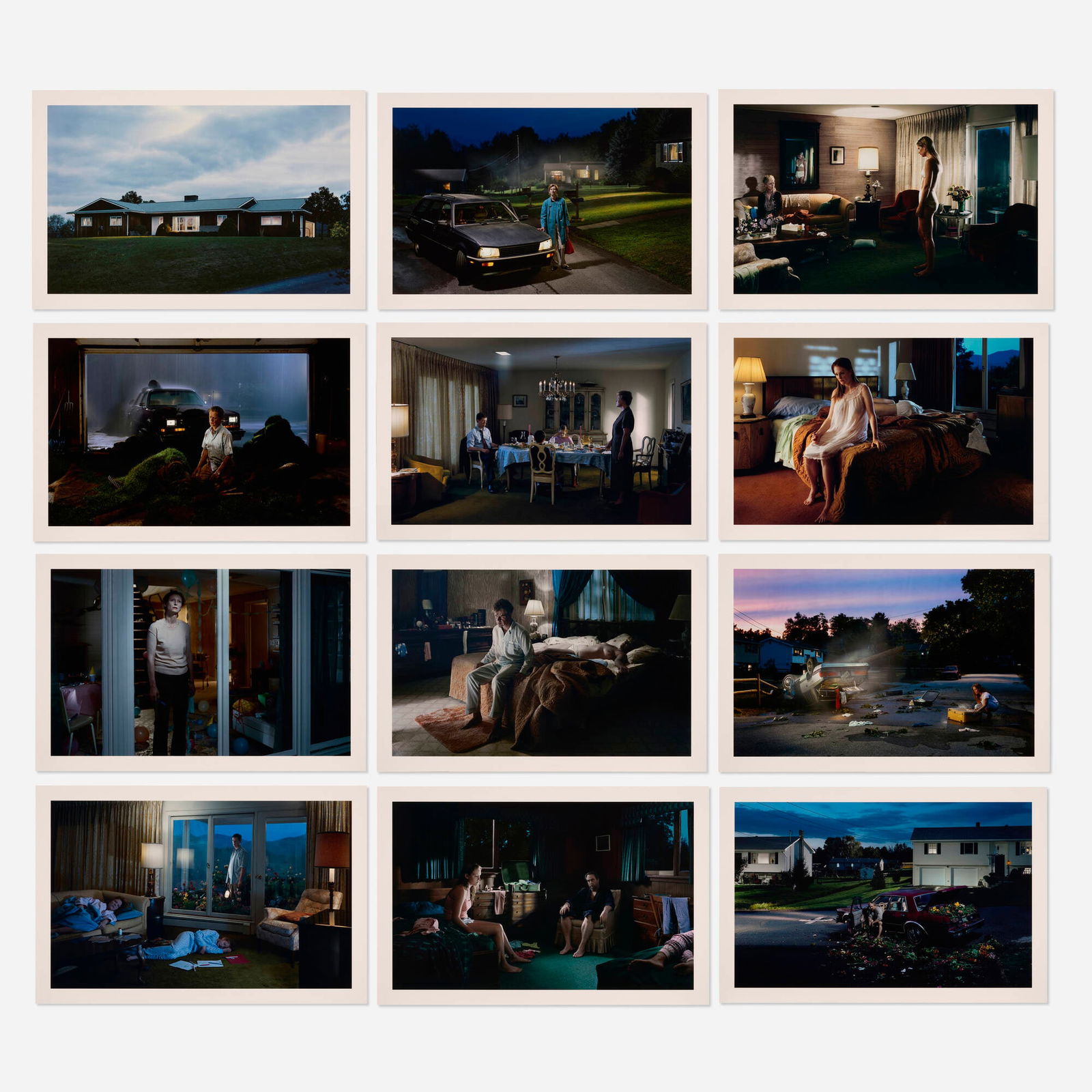 Gregory Crewdson, Dream House: Gregory Crewdson Dream House 2002digital C-print mounted to museum board image (each): 25 h x 40 w in (63 x 102 cm) sheet (each): 29 h x 44 w in (74 x 112 cm) Signed and numbered to title p